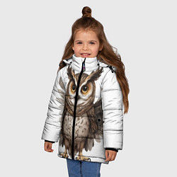 Куртка зимняя для девочки Совушка с крыльями, цвет: 3D-черный — фото 2