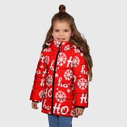 Куртка зимняя для девочки Падающие снежинки, цвет: 3D-светло-серый — фото 2