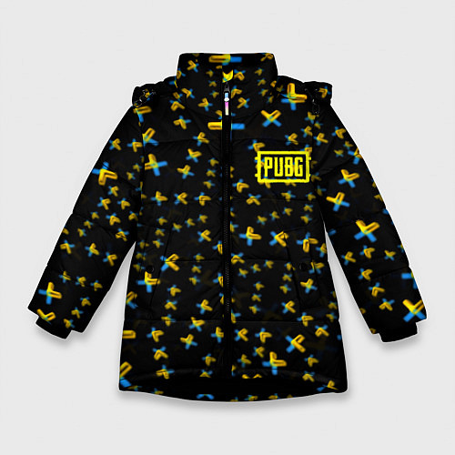 Зимняя куртка для девочки PUBG sticker games / 3D-Черный – фото 1