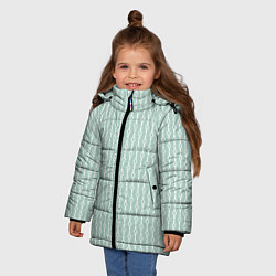 Куртка зимняя для девочки Белый узор на бледно-зелёном, цвет: 3D-светло-серый — фото 2