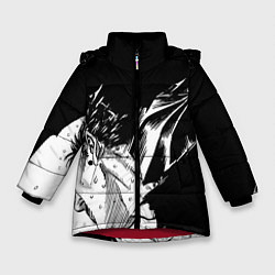 Куртка зимняя для девочки Берсерк Гатс в чёрных доспехах, цвет: 3D-красный