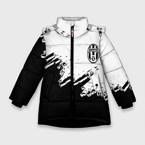 Зимняя куртка для девочки Juventus black sport texture / 3D-Черный – фото 1