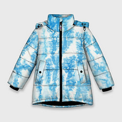 Зимняя куртка для девочки Морозный узор акварель