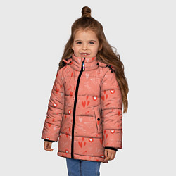 Куртка зимняя для девочки Love heart message pattern, цвет: 3D-светло-серый — фото 2