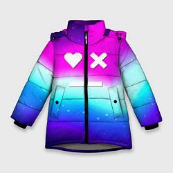Зимняя куртка для девочки Love death robots neon gradient serial
