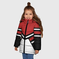 Куртка зимняя для девочки Советский спорт с полосами, цвет: 3D-черный — фото 2