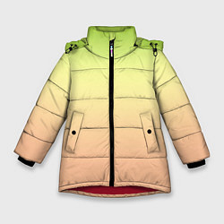Зимняя куртка для девочки Персиково-салатный градиент