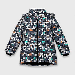 Куртка зимняя для девочки Мозаика серый, цвет: 3D-черный