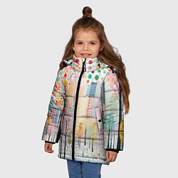 Куртка зимняя для девочки Парк новогоднего города, цвет: 3D-светло-серый — фото 2