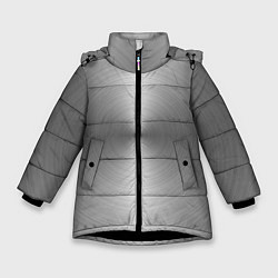 Куртка зимняя для девочки Срез металла - текстура, цвет: 3D-черный