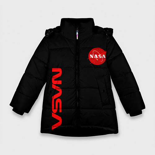 Зимняя куртка для девочки NASA космос / 3D-Черный – фото 1