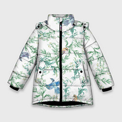 Зимняя куртка для девочки Полынь и птицы