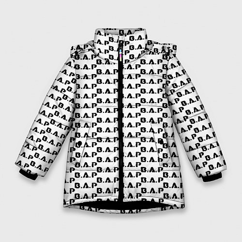 Зимняя куртка для девочки BAP kpop steel pattern / 3D-Черный – фото 1