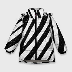 Куртка зимняя для девочки Зебра под дождем, цвет: 3D-светло-серый