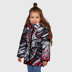 Куртка зимняя для девочки Адский рыцарь, цвет: 3D-красный — фото 2