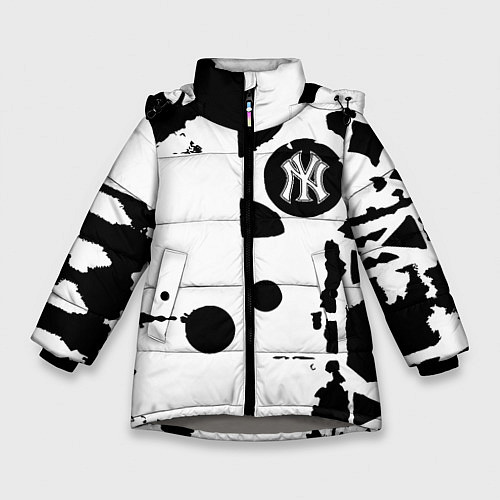 Зимняя куртка для девочки New York yankees - baseball team pattern / 3D-Светло-серый – фото 1