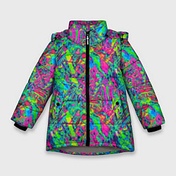 Куртка зимняя для девочки Refraction of colors, цвет: 3D-светло-серый