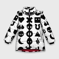 Зимняя куртка для девочки Love death robots pattern white