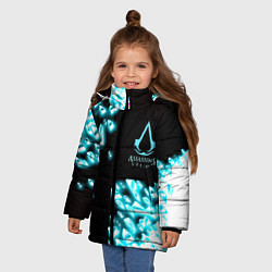 Куртка зимняя для девочки Assassins Creed анимус, цвет: 3D-черный — фото 2