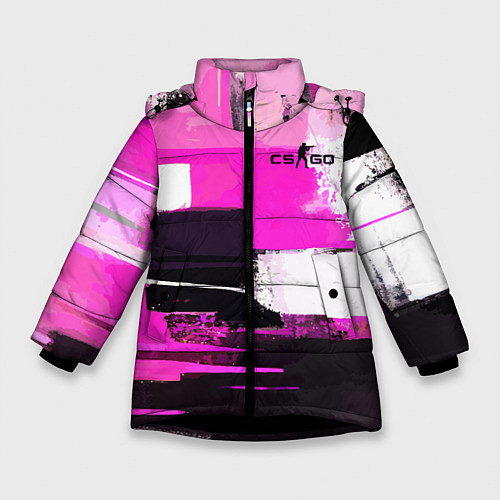 Зимняя куртка для девочки Counter Strike - shooter / 3D-Черный – фото 1