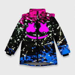 Зимняя куртка для девочки Marshmello неоновый краски