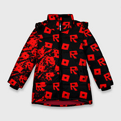 Куртка зимняя для девочки Roblox краски гейм мобайл, цвет: 3D-красный