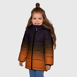 Куртка зимняя для девочки Градиент от чёрного к оранжевому, цвет: 3D-светло-серый — фото 2