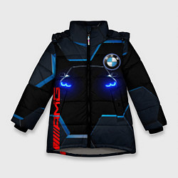 Куртка зимняя для девочки Тень BMW, цвет: 3D-светло-серый
