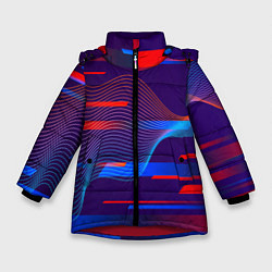 Куртка зимняя для девочки Abstraction colored, цвет: 3D-красный