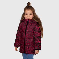 Куртка зимняя для девочки Мандала чёрно-розовый, цвет: 3D-черный — фото 2