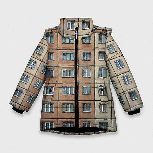 Зимняя куртка для девочки Хрущевка / 3D-Черный – фото 1