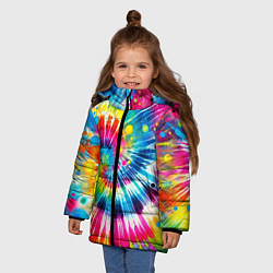 Куртка зимняя для девочки Узор красками, цвет: 3D-светло-серый — фото 2