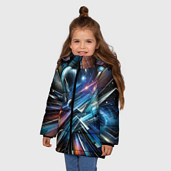 Куртка зимняя для девочки Космос - футуризм, цвет: 3D-светло-серый — фото 2