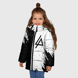 Куртка зимняя для девочки Linkin park краски чёрнобелый, цвет: 3D-черный — фото 2
