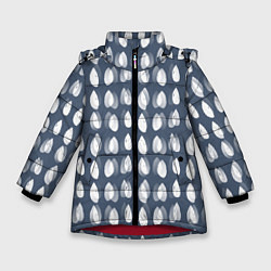 Куртка зимняя для девочки Падающие капли воды, цвет: 3D-красный