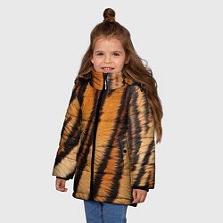 Куртка зимняя для девочки Тигровая шкура, цвет: 3D-черный — фото 2