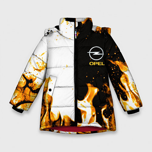 Зимняя куртка для девочки Opel огонь текстура / 3D-Красный – фото 1