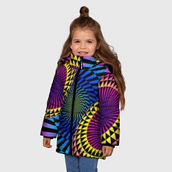 Куртка зимняя для девочки Абстрактный узор, цвет: 3D-светло-серый — фото 2