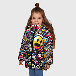 Куртка зимняя для девочки Паттерн с играми, цвет: 3D-красный — фото 2