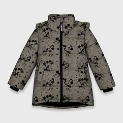 Куртка зимняя для девочки Микки Маус матрос - паттерн, цвет: 3D-черный