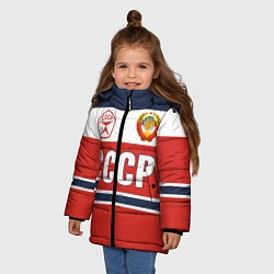 Куртка зимняя для девочки Союз Советских Социалистических Республик - СССР, цвет: 3D-светло-серый — фото 2