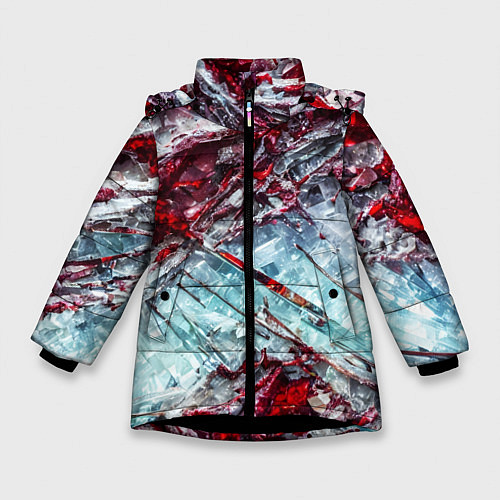 Зимняя куртка для девочки Лёд и кровь / 3D-Черный – фото 1