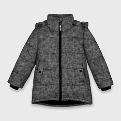 Зимняя куртка для девочки Текстура ткань тёмно-серый однотонный