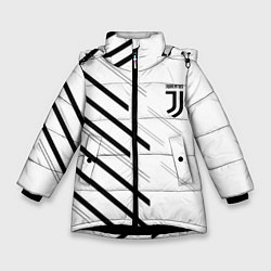 Куртка зимняя для девочки Juventus sport geometry, цвет: 3D-черный