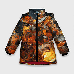 Куртка зимняя для девочки Янтарный взрыв, цвет: 3D-красный
