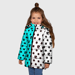 Куртка зимняя для девочки Roblox pattern logo mobile, цвет: 3D-светло-серый — фото 2