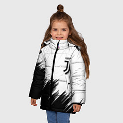 Куртка зимняя для девочки Ювентус краски спорт, цвет: 3D-светло-серый — фото 2