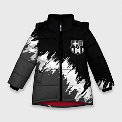 Куртка зимняя для девочки Barcelona краски текстура фк, цвет: 3D-красный