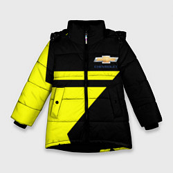Куртка зимняя для девочки Chevrolet yellow star, цвет: 3D-черный