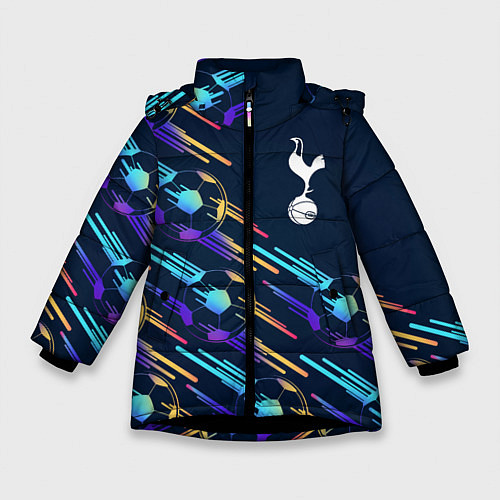 Зимняя куртка для девочки Tottenham градиентные мячи / 3D-Черный – фото 1